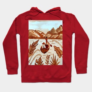 Seascape landscape in coffee medium Hoodie